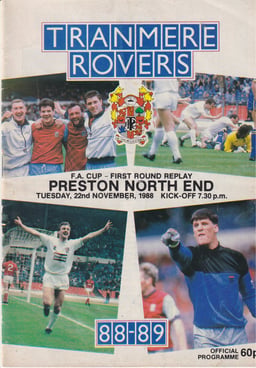 Stockport County v Tranmere Rovers Match Programme 1988-11-25